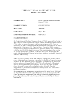 Pacific Financial Technical Assistance Center
(PFTAC)