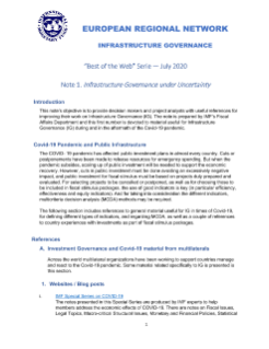 “Best of the Web” Series 
Note 1. Infrastructure Governance under Uncertainty