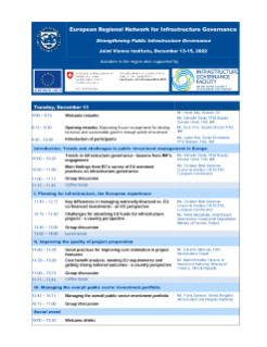 European Regional Network Conference: Strengthening Public Infrastructure Governance 