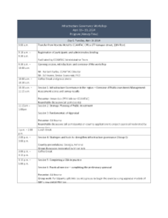 CCAMTAC Workshop: Infrastructure Governance and Public Investment Management