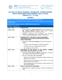 CCAMTAC Regional Workshop: Strengthening Public Investment Management Institutions