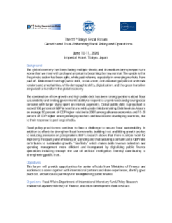 The Eleventh Tokyo Fiscal Forum: Growth and Trust-Enhancing Fiscal Policy and Operations