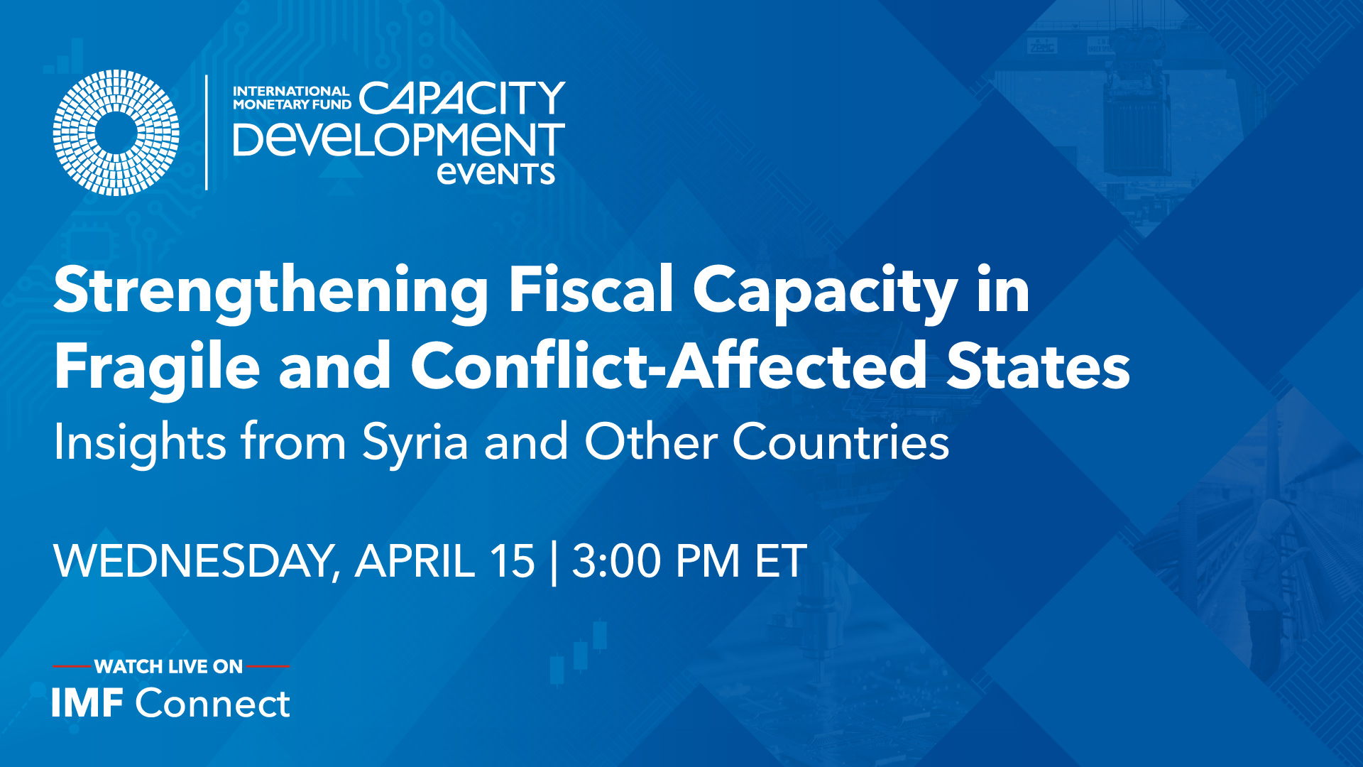 Icon representing Capacity Development Talk | Strengthening Fiscal Capacity in Fragile and Conflict-Affected States: Insights from Syria and Other Countries