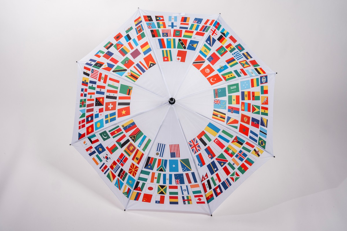 Teddy bears, coffee mugs, hats and other Meetings merchandise is photographed at the International Monetary Fund in Washington on May 28, 2025.IMF Photo/Melissa Lyttle