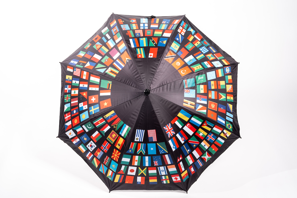 Teddy bears, coffee mugs, hats and other Meetings merchandise is photographed at the International Monetary Fund in Washington on May 28, 2025.IMF Photo/Melissa Lyttle